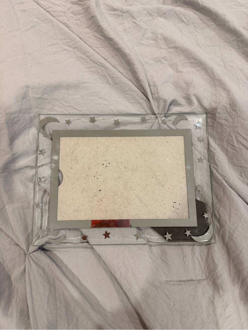 Anthropologie Clear Glass Frame with Silver Stars & Moon Trim